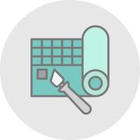 Cutting Mat Line Filled Light Icon vector