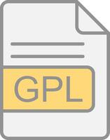 GPL File Format Line Filled Light Icon vector