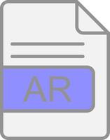 AR File Format Line Filled Light Icon vector