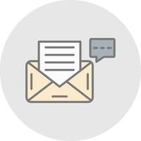 Envelope Line Filled Light Icon vector