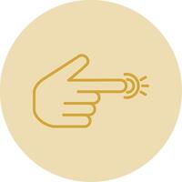 Pointing Right Line Yellow Circle Icon vector