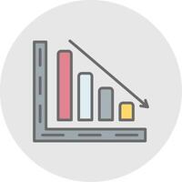 Bar Chart Line Filled Light Icon vector