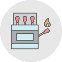 Matches Line Filled Light Icon vector