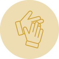 Clapping Line Yellow Circle Icon vector