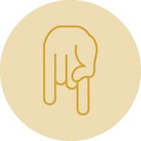 Pointing Down Line Yellow Circle Icon vector