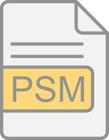 PSM File Format Line Filled Light Icon vector
