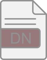 DN File Format Line Filled Light Icon vector