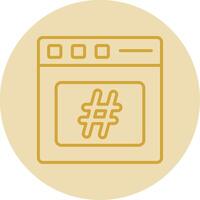 hashtag línea amarillo circulo icono vector