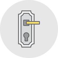 Door Handle Line Filled Light Icon vector