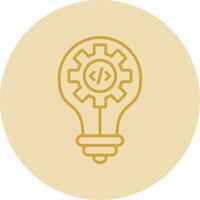 Idea Line Yellow Circle Icon vector