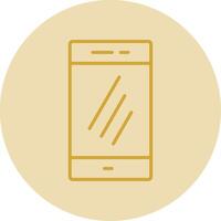 Smartphone Line Yellow Circle Icon vector