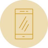 Smartphone Line Yellow Circle Icon vector