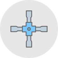 Lug Wrench Line Filled Light Icon vector
