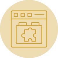 Plugins Line Yellow Circle Icon vector