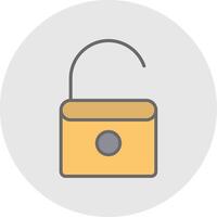 Open Lock Line Filled Light Icon vector