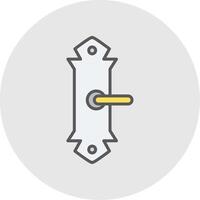 Door Handle Line Filled Light Icon vector