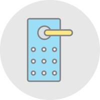 Door Lock Line Filled Light Icon vector