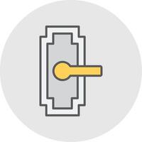 Door Handle Line Filled Light Icon vector