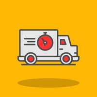 Fast Delivery Filled Shadow Icon vector