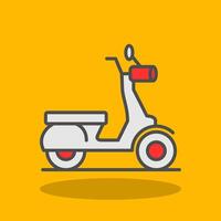 scooter lleno sombra icono vector