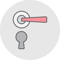 Door Handle Line Filled Light Icon vector