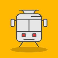 Old Tram Filled Shadow Icon vector