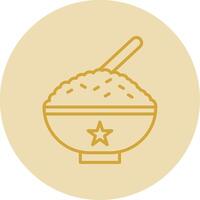 Rice Line Yellow Circle Icon vector