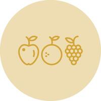 Fruit Line Yellow Circle Icon vector