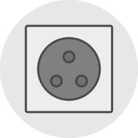 Wall Plug Line Filled Light Icon vector