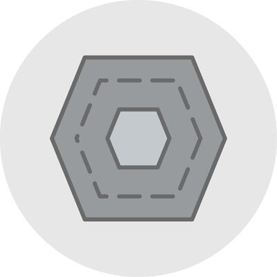 Nut Line Filled Light Icon