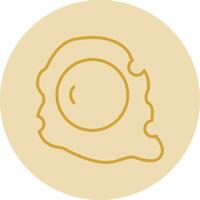 Fried Egg Line Yellow Circle Icon vector