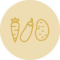 Vegetables Line Yellow Circle Icon vector