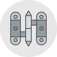 Hinge Line Filled Light Icon vector