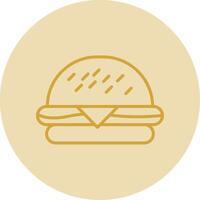 Burger Line Yellow Circle Icon vector