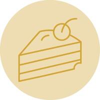 Pastry Line Yellow Circle Icon vector