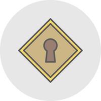 Keyhole Line Filled Light Icon vector