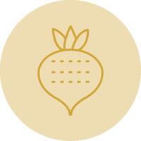 Turnip Line Yellow Circle Icon vector