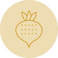 Turnip Line Yellow Circle Icon vector