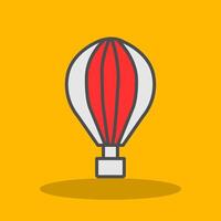 Hot Air Balloon Filled Shadow Icon vector