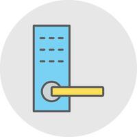 Door Handle Line Filled Light Icon vector