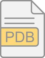 PDB File Format Line Filled Light Icon vector