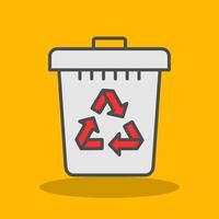 Recycle Bin Filled Shadow Icon vector