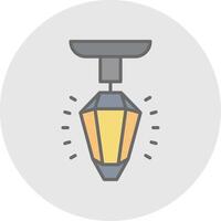 Street Light Line Filled Light Icon vector