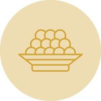 Caviar Line Yellow Circle Icon vector