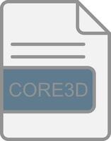 CORE3D File Format Line Filled Light Icon vector