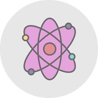 Atom Line Filled Light Icon vector