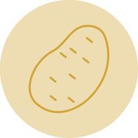 Potato Line Yellow Circle Icon vector