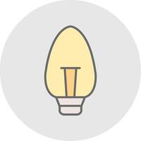 Candle Light Line Filled Light Icon vector