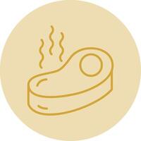 Steak Line Yellow Circle Icon vector