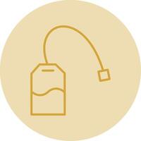 Tea Bag Line Yellow Circle Icon vector